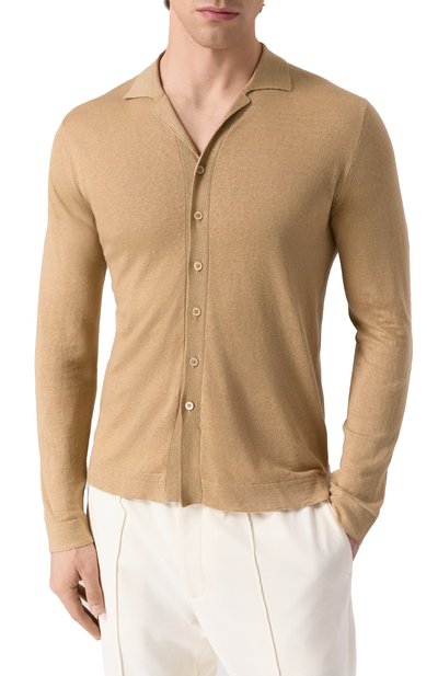 Рубашка изо льна и кашемира FEDELI, арт. 8UE05802, фото 3