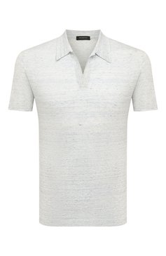 Мужское льняное поло ZEGNA серо-голубого цвета, арт. UZ353/720 | Фото 1 (Материал внешний: Лен; Длина (для топов): Стандартные; Рукава: Короткие; Застежка: Открытый ворот; Стили: Кэжуэл; Кросс-КТ: Трикотаж; Драгоценные камни: Проставлено; Материал сплава: Проставлено; Региональные ограничения белый список (Axapta Mercury): Не проставлено; Нос: Не проставлено; Принт: Без принта)