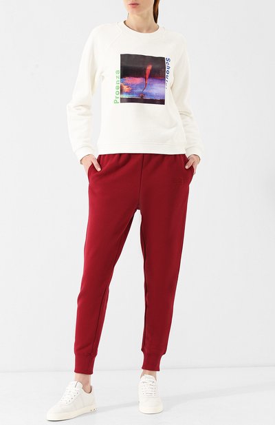 Хлопковый пуловер с круглым вырезом и принтом PROENZA SCHOULER, арт. WL1834079-JCP70S, фото 2