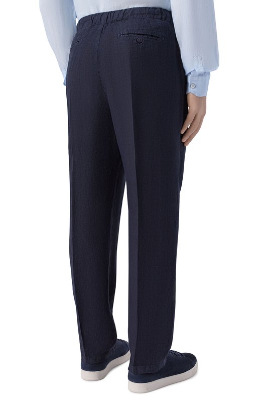 Льняные брюки InLinum JEAN 19/TR0PEA Синий  JEAN 19/TR0PEA Фото 4