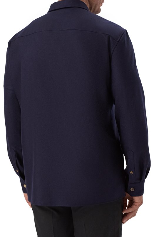 Шерстяная рубашка Brunello Cucinelli M038P0720 Синий  M038P0720 Фото 4