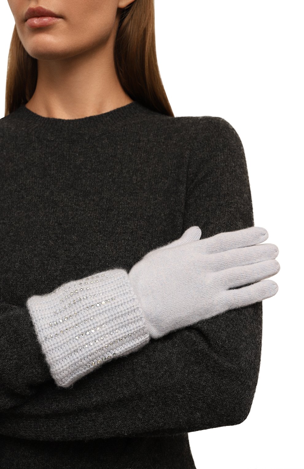 Кашемировые перчатки WILLIAM SHARP голубого цвета по цене 51150 руб., арт. A113-15, фото 2 Кашемировые перчатки WILLIAM SHARP, арт. A113-15, фото 2