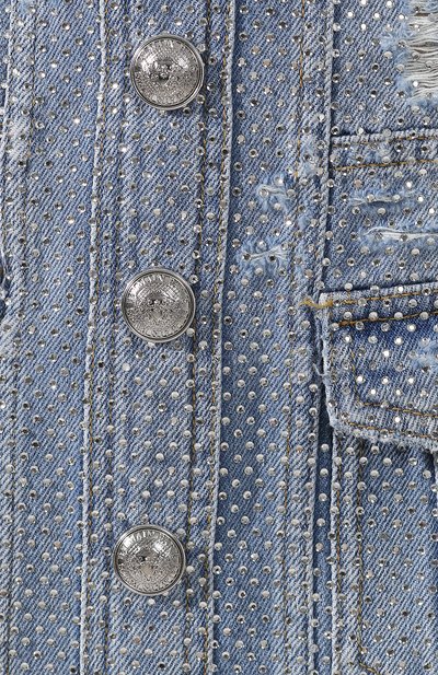 Джинсовая мини-юбка BALMAIN голубого цвета по цене 178500 руб., арт. RF04177/D048, фото 5 Джинсовая мини-юбка BALMAIN, арт. RF04177/D048, фото 5