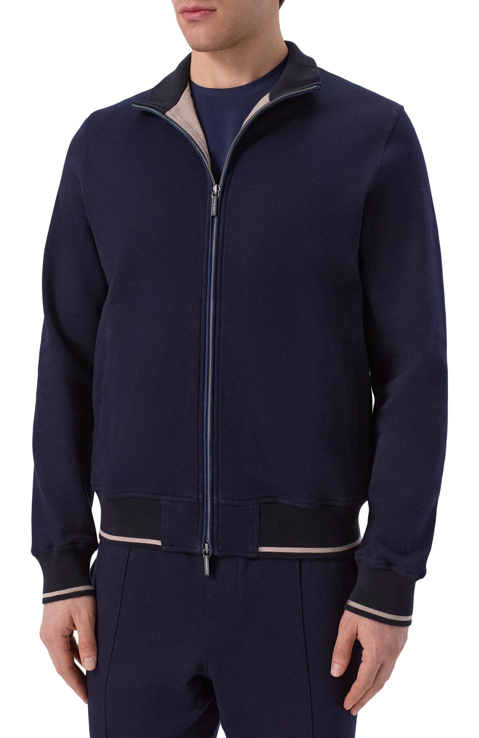 Хлопковая толстовка CAPOBIANCO темно-синего цвета по цене 93150 руб., арт. 20M461.TS00._001, фото 3 Хлопковая толстовка CAPOBIANCO, арт. 20M461.TS00._001, фото 3