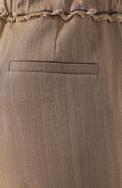 Брюки из хлопка и льна BRUNELLO CUCINELLI бежевого цвета по цене 115000 руб., арт. MF578P6905, фото 5 Брюки из хлопка и льна BRUNELLO CUCINELLI, арт. MF578P6905, фото 5