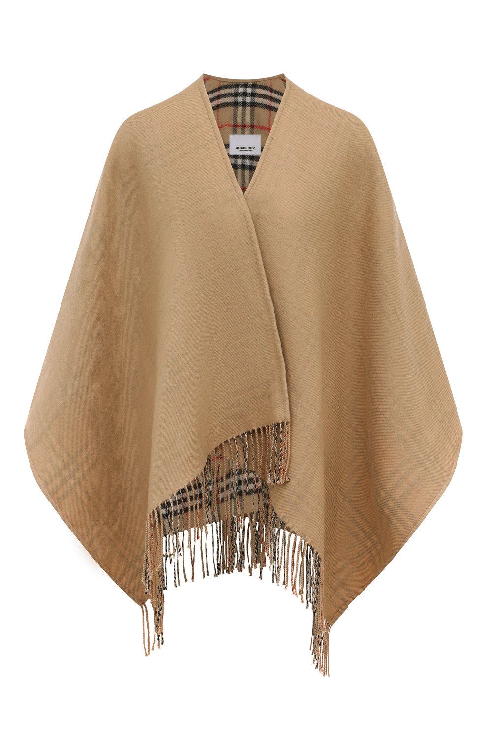 Шерстяное пончо BURBERRY бежевого цвета по цене 137000 руб., арт. 8071673, фото 1 Шерстяное пончо BURBERRY, арт. 8071673, фото 1