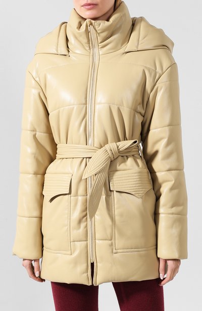 Куртка с поясом NANUSHKA, арт. LEN0X_WAX YELL0W_VEGAN LEATHER, фото 3
