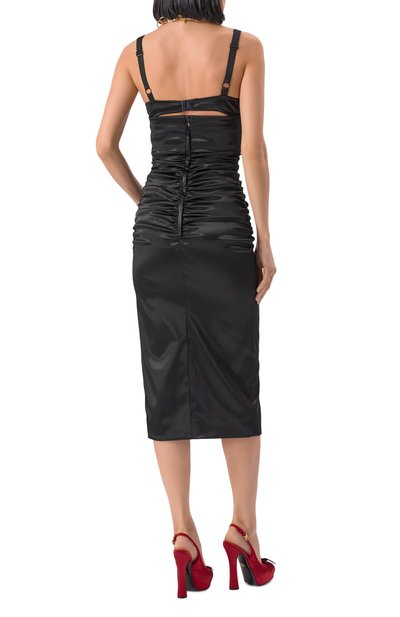Атласное платье DOLCE & GABBANA черного цвета по цене 374000 руб., арт. F6TUZT/FURAD, фото 4 Атласное платье DOLCE & GABBANA, арт. F6TUZT/FURAD, фото 4