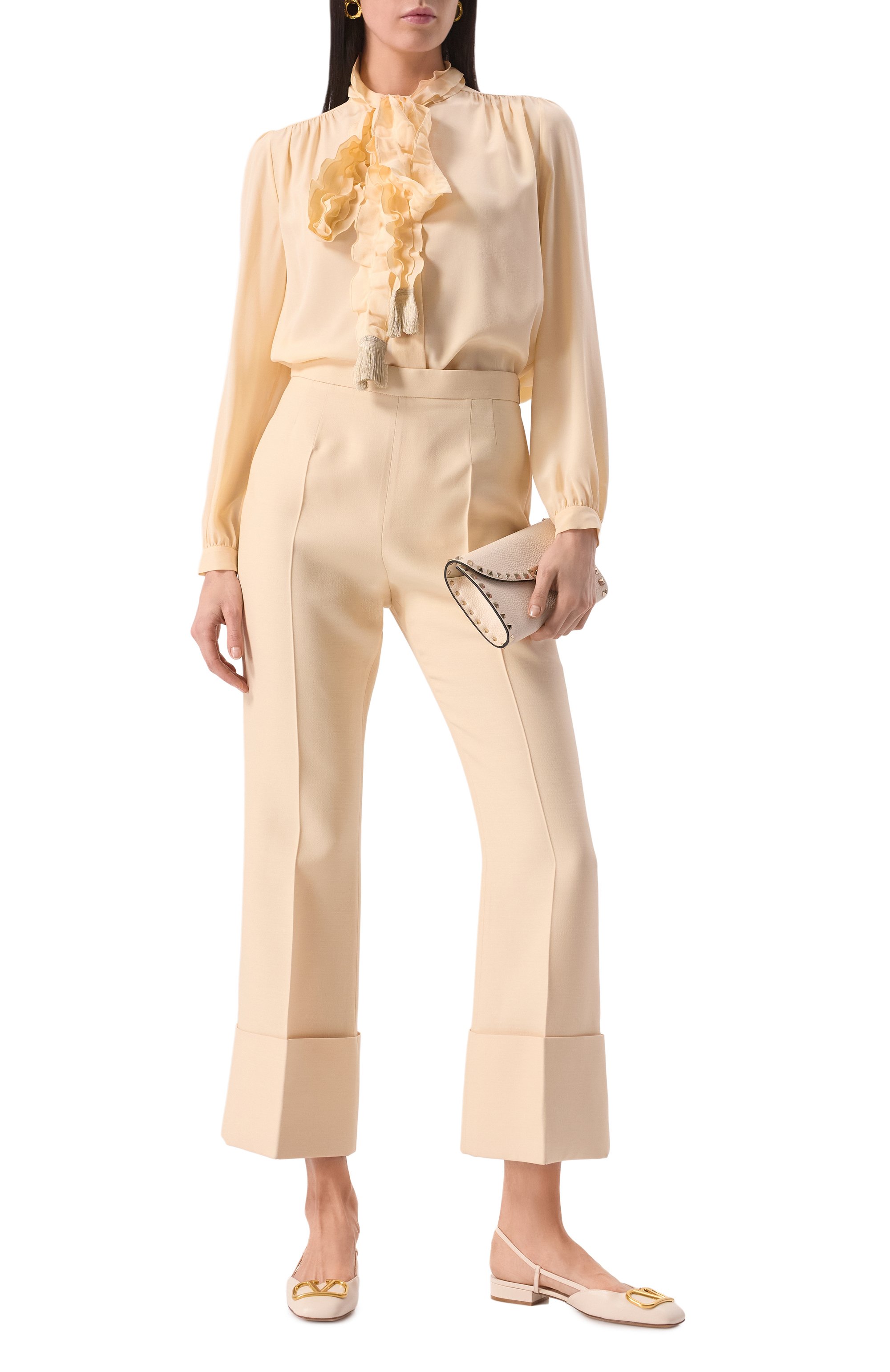 Брюки из шерсти и шелка VALENTINO, арт. 6B3RB6451CF, фото 2