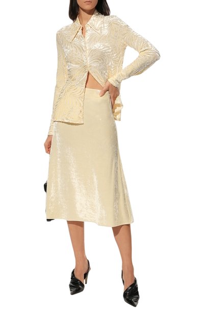 Юбка из вискозы JIL SANDER кремового цвета по цене 79950 руб., арт. J02MA0025-J65006, фото 2 Юбка из вискозы JIL SANDER, арт. J02MA0025-J65006, фото 2