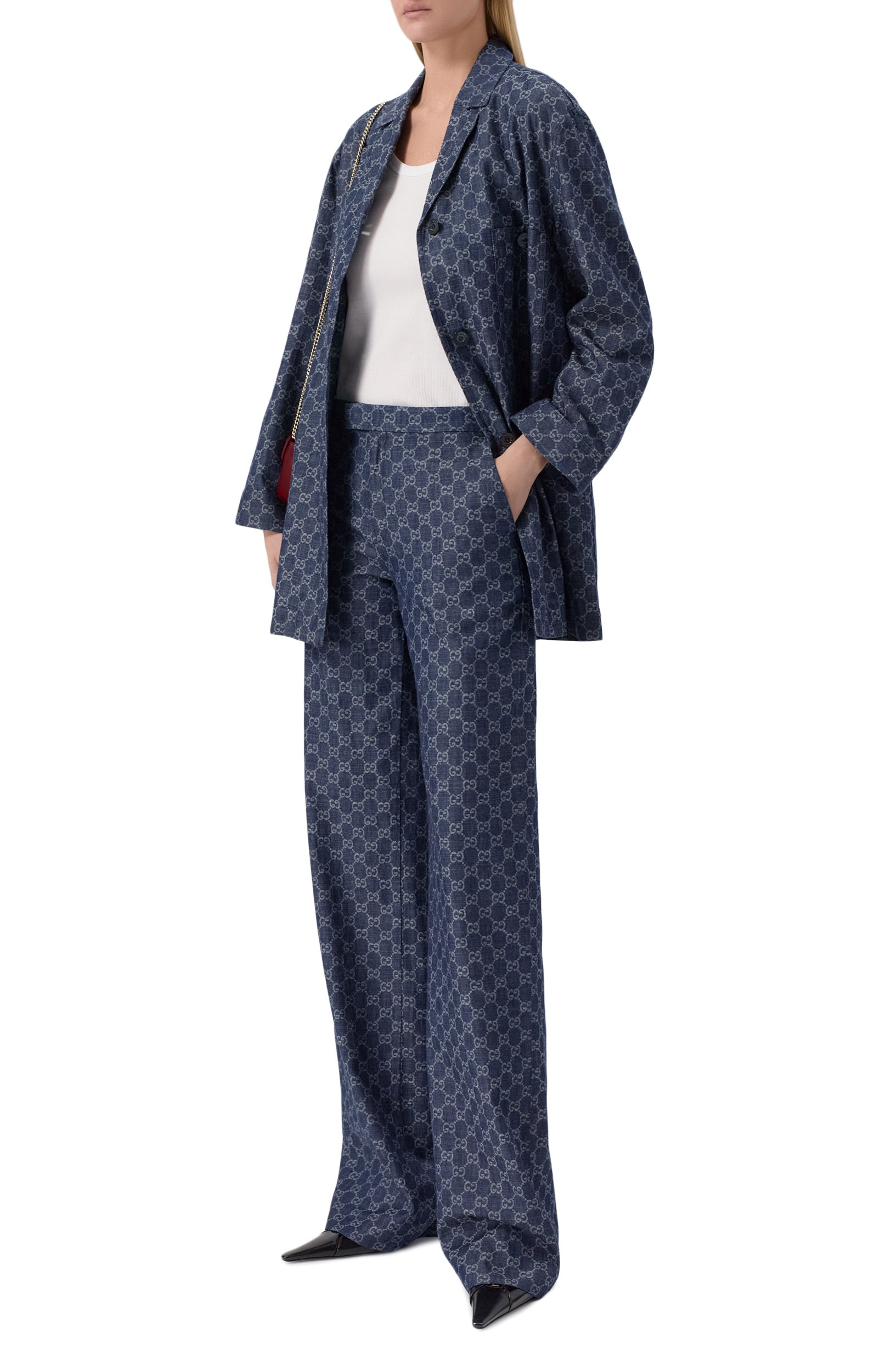 Джинсы GUCCI темно-синего цвета по цене 158000 руб., арт. 875442/XDDG3, фото 2 Джинсы GUCCI, арт. 875442/XDDG3, фото 2
