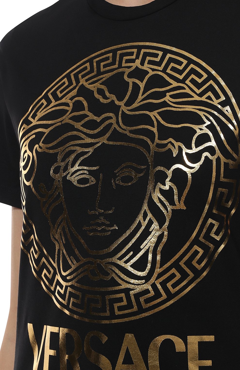 Хлопковая футболка VERSACE, арт. 1004152/1A00769, фото 5