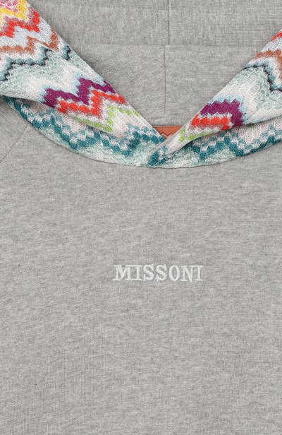 Хлопковое худи MISSONI серого цвета по цене 24200 руб., арт. MZ4B30/Z4104, фото 3 Хлопковое худи MISSONI, арт. MZ4B30/Z4104, фото 3