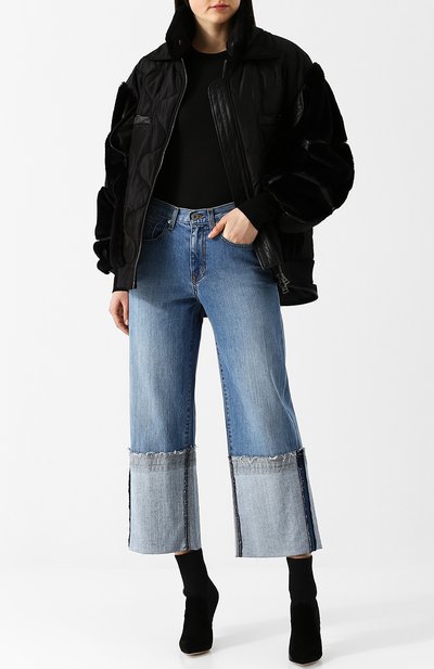 Однотонная куртка с воротником-стойкой и кожаной отделкой TOM FORD, арт. CSF569-FUF006, фото 2