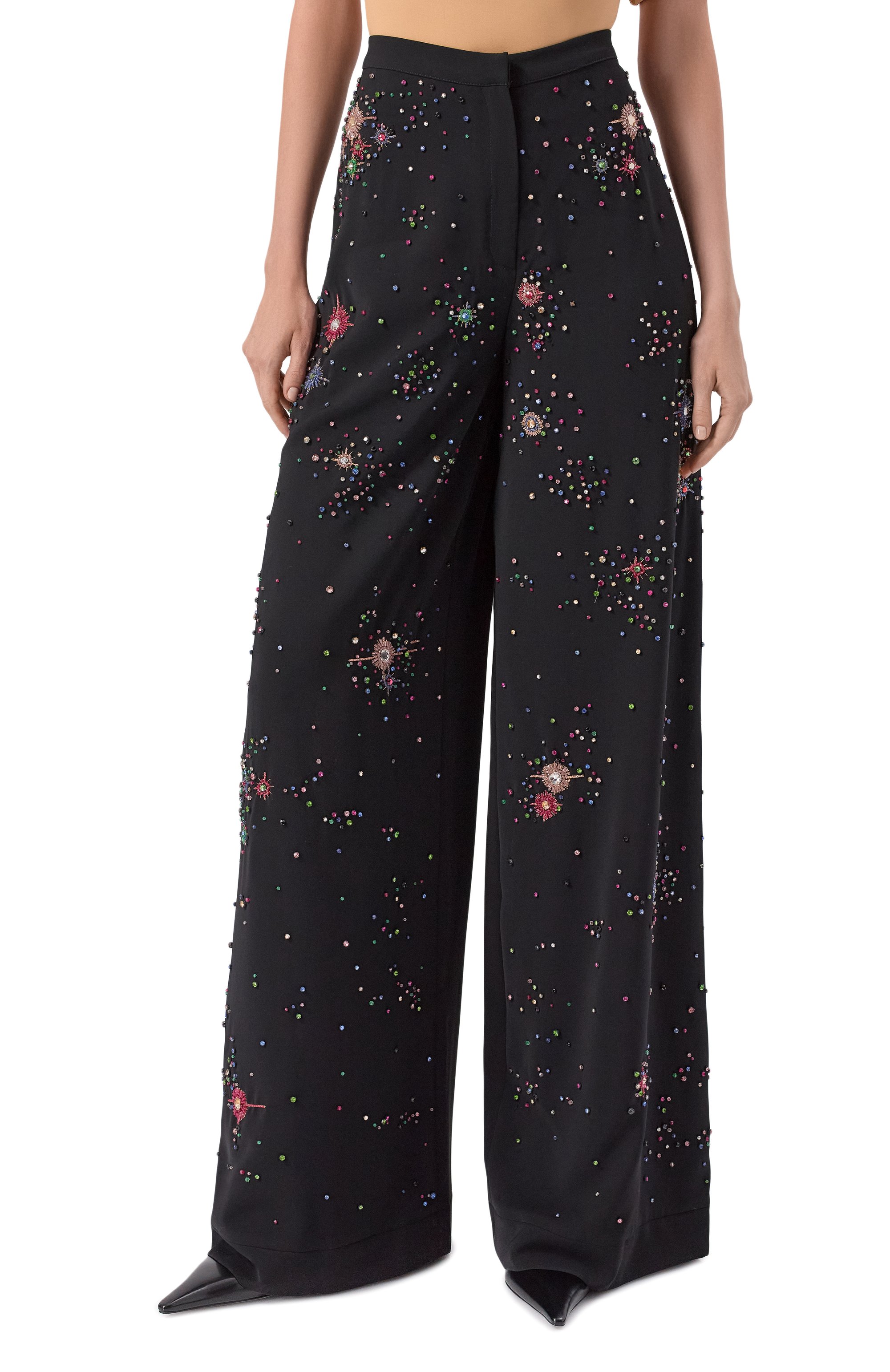 Брюки с отделкой стразами ZUHAIR MURAD, арт. PTR25029/CRCA018, фото 3