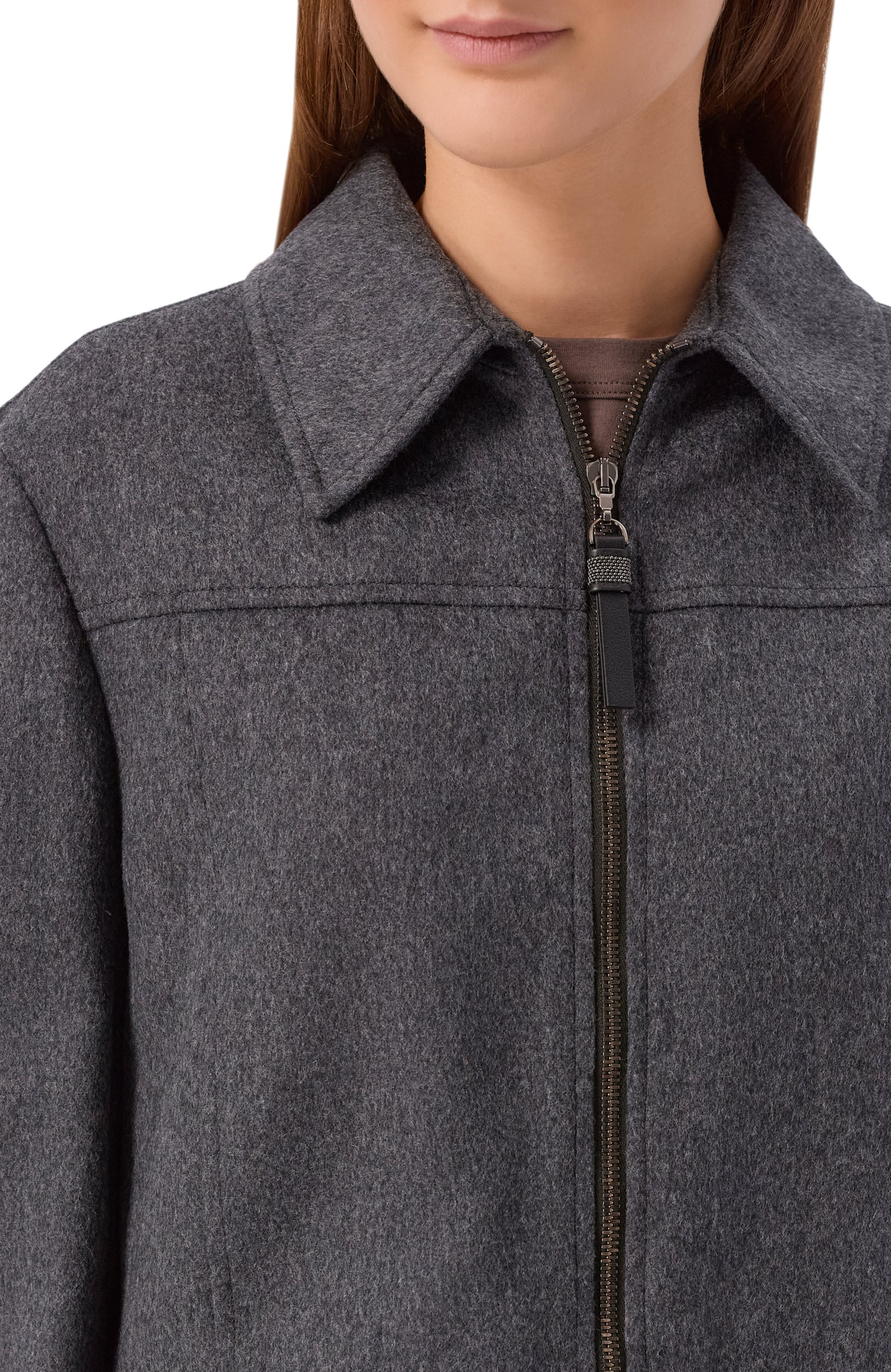 Шерстяная куртка BRUNELLO CUCINELLI темно-серого цвета по цене 382500 руб., арт. MG5497459P, фото 5 Шерстяная куртка BRUNELLO CUCINELLI, арт. MG5497459P, фото 5