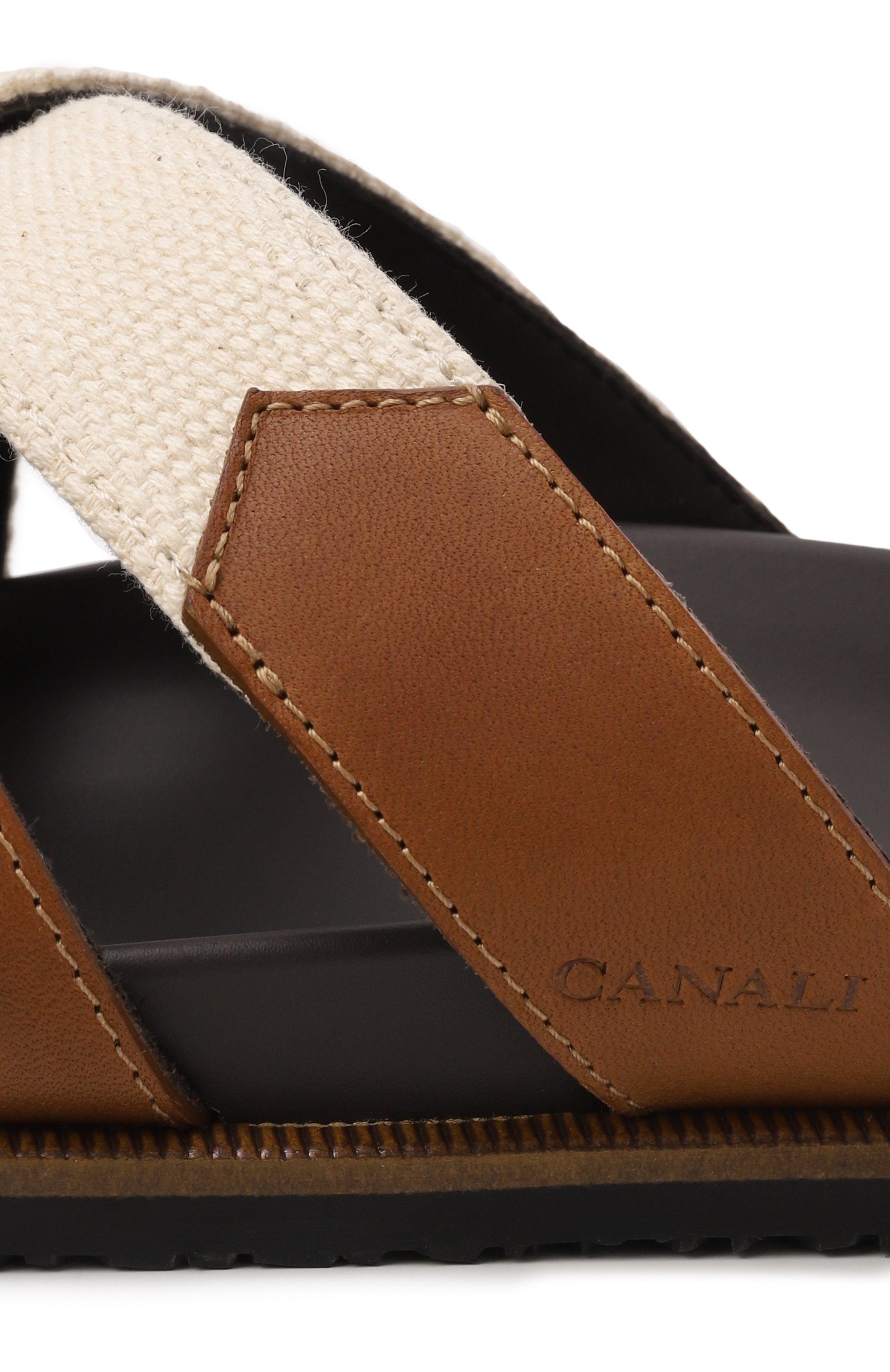 Комбинированные шлепанцы CANALI, арт. 481201/RA01118, фото 7