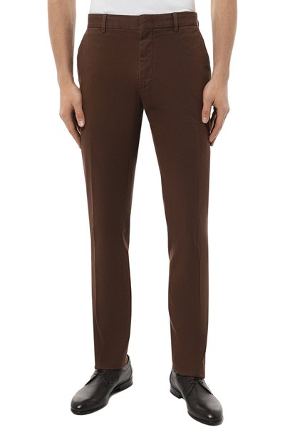 Хлопковые брюки ZEGNA коричневого цвета по цене 64150 руб., арт. UDI17A7/TR00, фото 3 Хлопковые брюки ZEGNA, арт. UDI17A7/TR00, фото 3