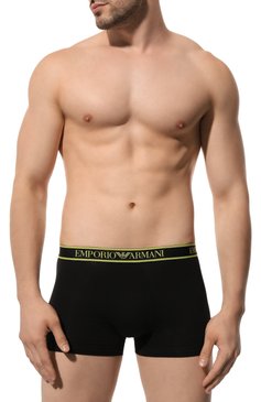 Мужские комплект из трех боксеров EMPORIO ARMANI черного цвета, арт. 111357/4F717 | Фото 4 (Нос: Не проставлено; Материал сплав�а: Проставлено; Материал внешний: Хлопок; Мужское Кросс-КТ: Трусы; Кросс-КТ: бельё; Трусы М: Боксеры)