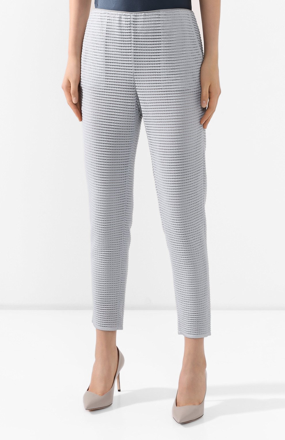 Брюки из вискозы GIORGIO ARMANI голубого цвета по цене 226500 руб., арт. 3HAP04/AM54Z, фото 3 Брюки из вискозы GIORGIO ARMANI, арт. 3HAP04/AM54Z, фото 3
