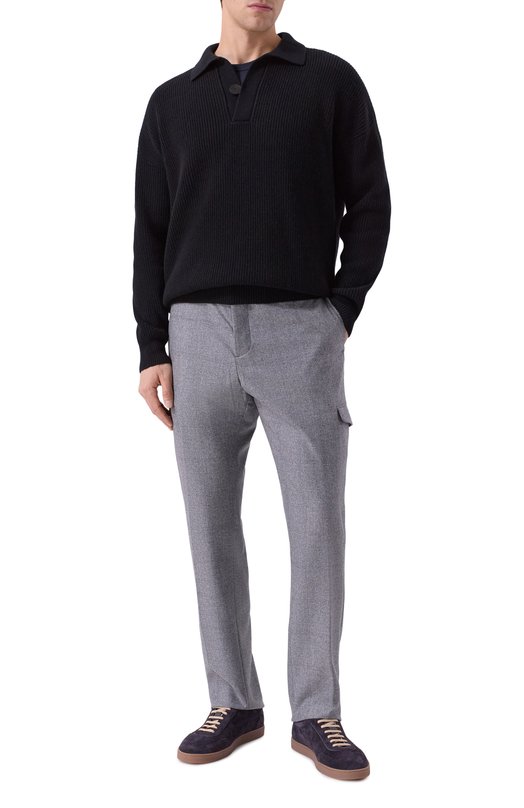 Шерстяной свитер Kiton UMM066106 Чёрный  UMM066106 Фото 2