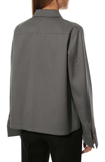 Шерстяная рубашка JIL SANDER серого цвета по цене 108500 руб., арт. JSCU601405-WU202500, фото 4 Шерстяная рубашка JIL SANDER, арт. JSCU601405-WU202500, фото 4