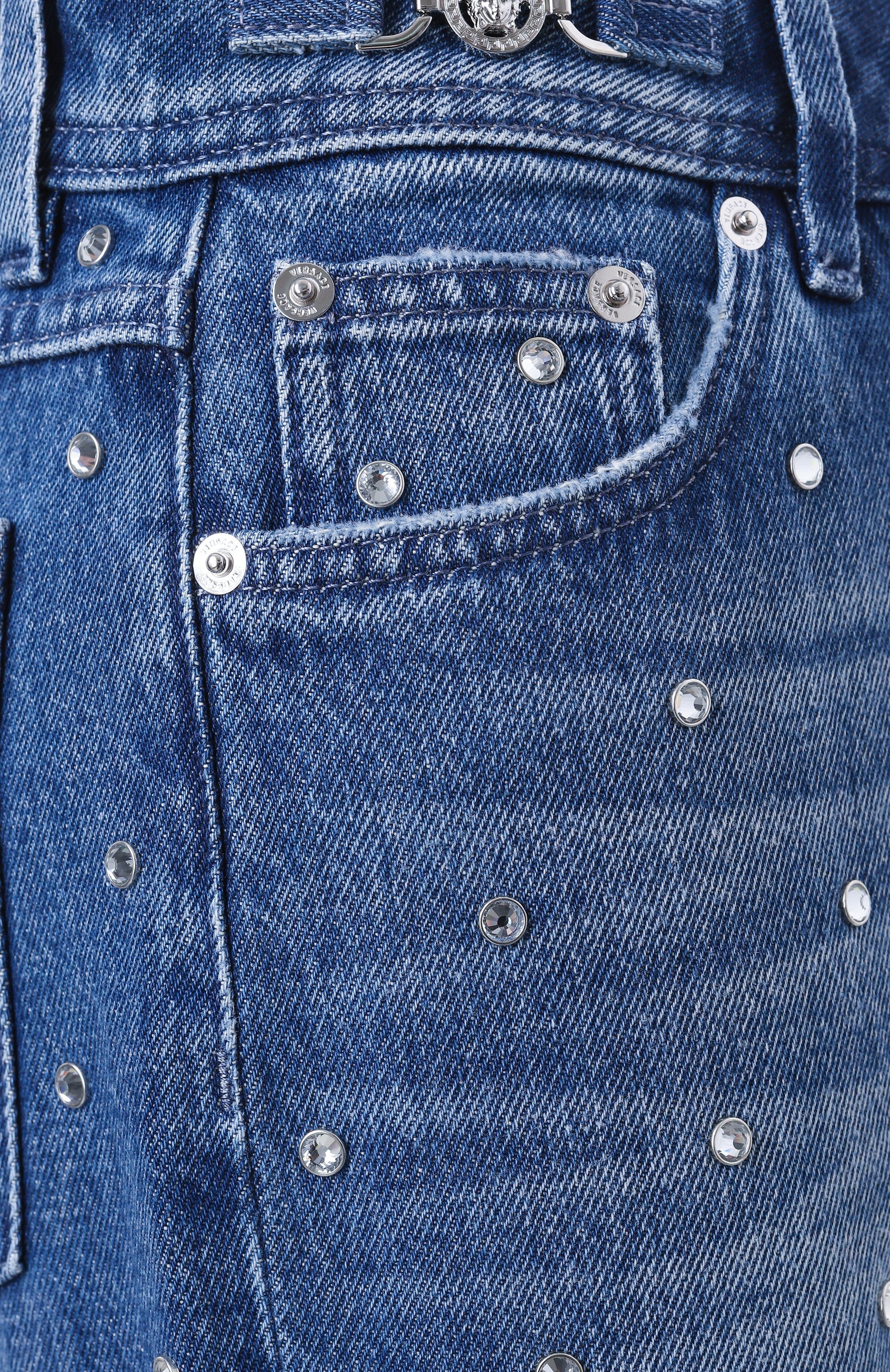 Джинсы с отделкой стразами VERSACE, арт. 1018790/1A13342, фото 6