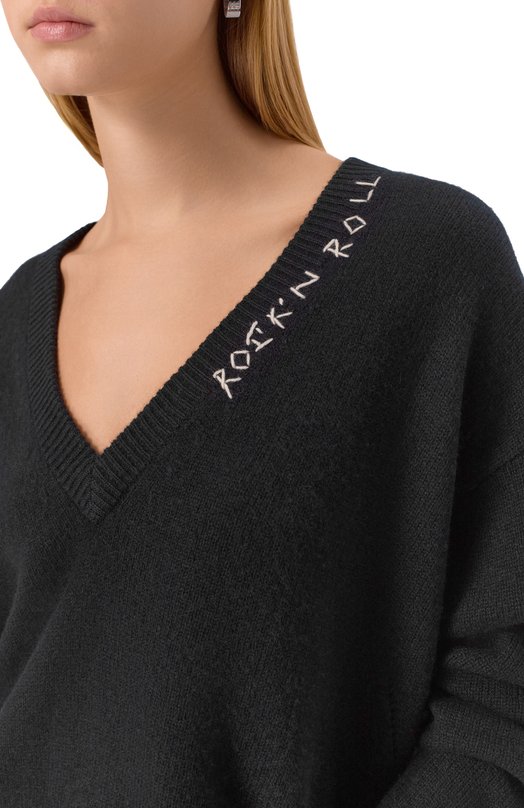 Кашемировый пуловер Zadig and Voltaire KWSW02913 Чёрный  KWSW02913 Фото 5