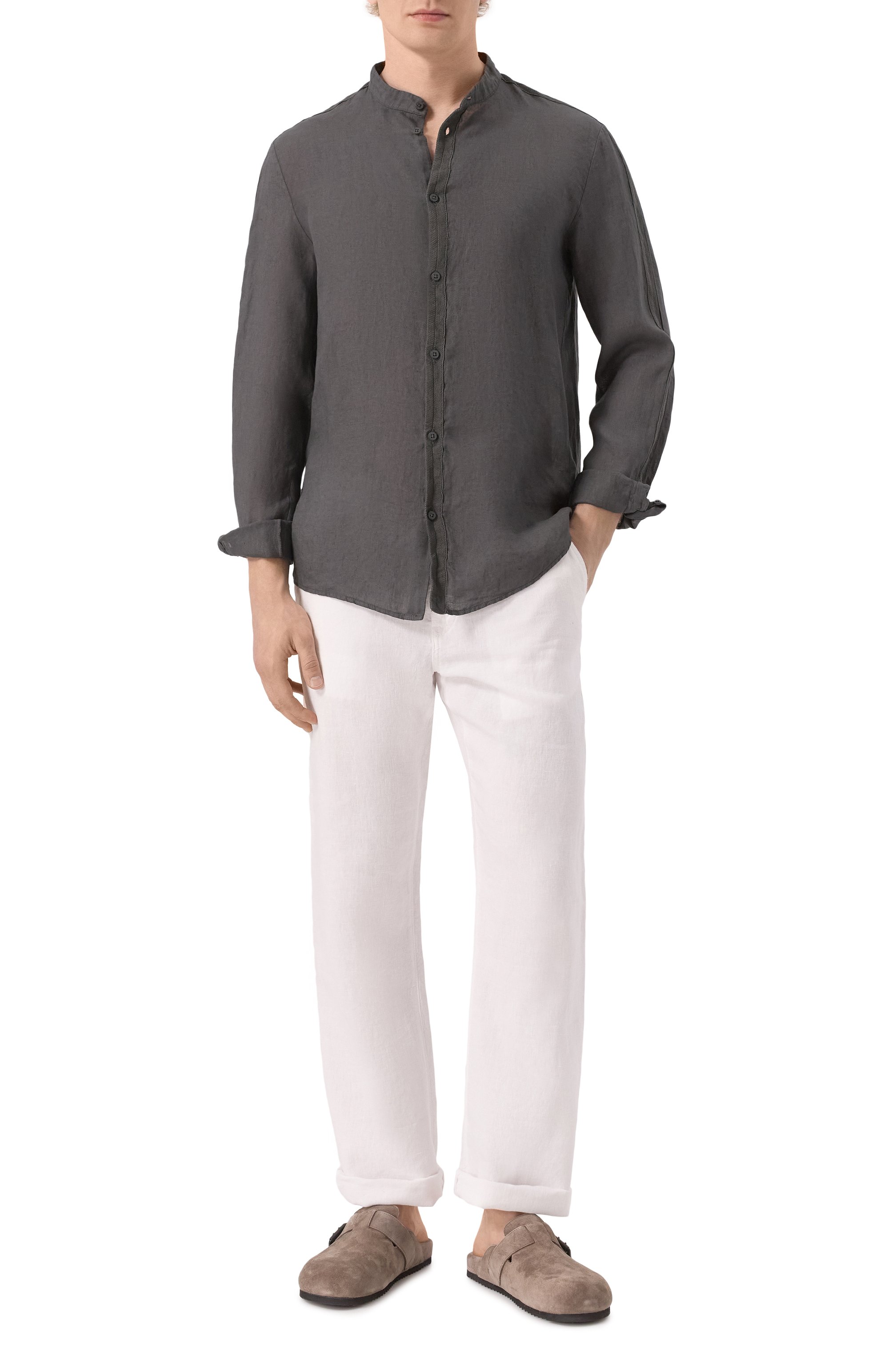 Льняная рубашка TRANSIT, арт. CFUTRZV311, фото 2