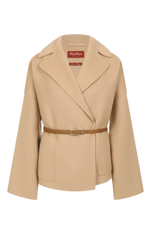 Полупальто из шерсти и кашемира Max Mara Studio BLASY Бежевый BLASY