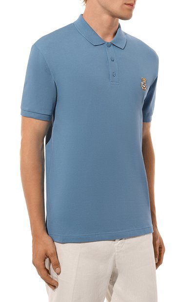 Хлопковое поло MOSCHINO голубого цвета по цене 18700 руб., арт. A1603/7042, фото 3 Хлопковое поло MOSCHINO, арт. A1603/7042, фото 3