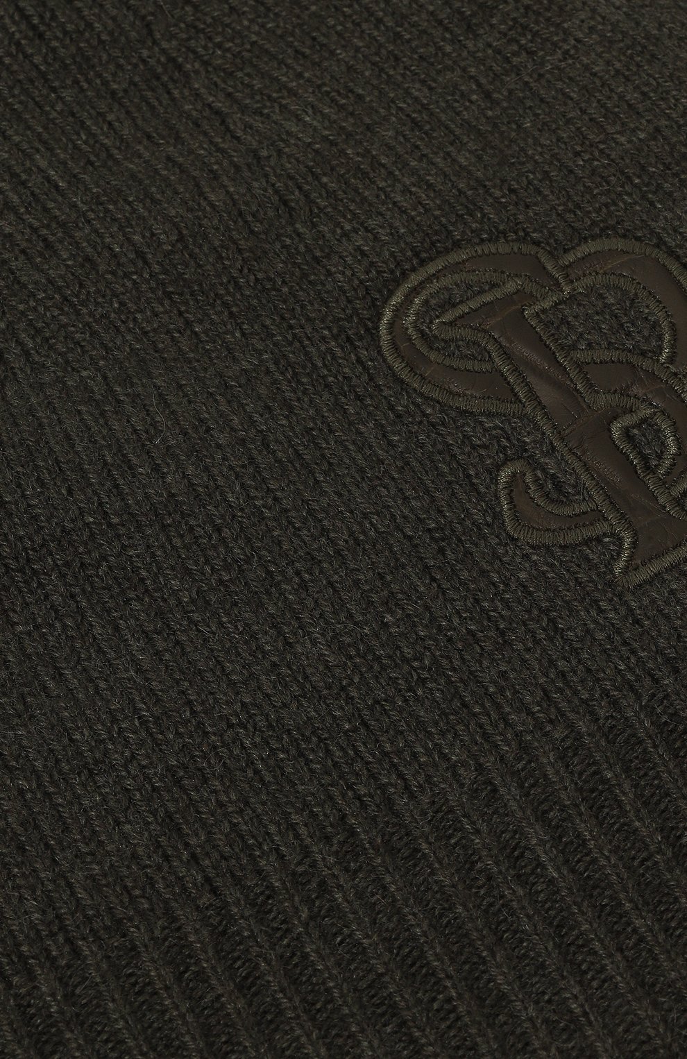 Кашемировая шапка с отделкой из кожи крокодила STEFANO RICCI хаки цвета по цене 105000 руб., арт. K606040CUF/F24305, фото 3 Кашемировая шапка с отделкой из кожи крокодила STEFANO RICCI, арт. K606040CUF/F24305, фото 3