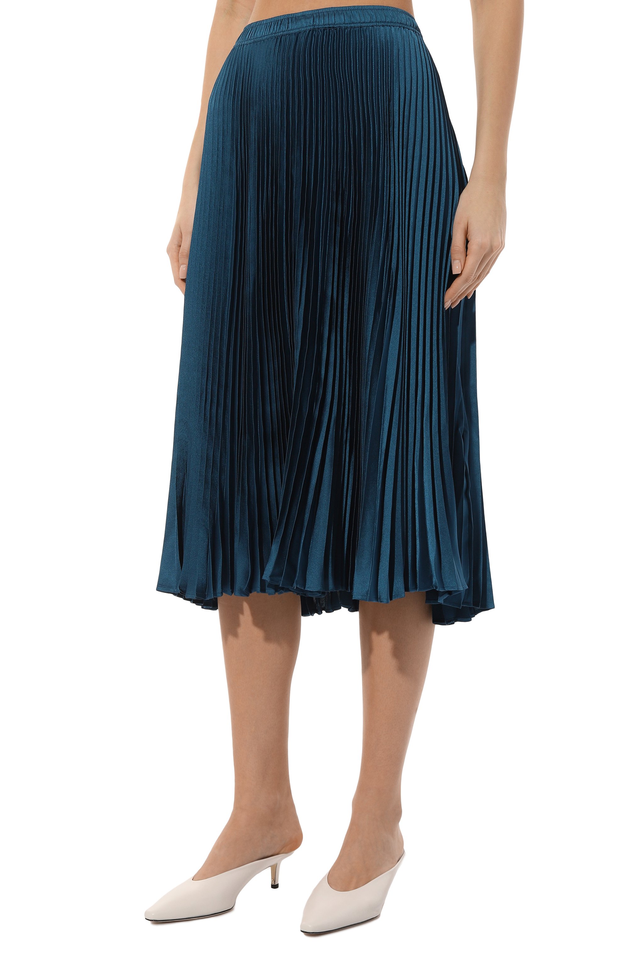 Плиссированная юбка BOSS ORANGE синего цвета по цене 17950 руб., арт. 50536271, фото 3 Плиссированная юбка BOSS ORANGE, арт. 50536271, фото 3