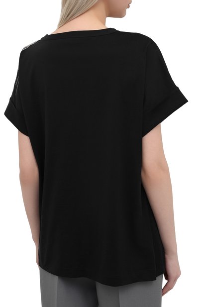 Хлопковая футболка BRUNELLO CUCINELLI черного цвета по цене 92150 руб., арт. M0A45BT400, фото 4 Хлопковая футболка BRUNELLO CUCINELLI, арт. M0A45BT400, фото 4