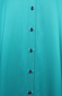 Женское атласное платье DOLCE & GABBANA бирюзового цвета, арт. F6DJPT/FU1UU | Фото 6 (Драгоценные камни: Проставлено; Материал сплава: Проставлено; Материал внешний: Шелк; Рукава: Длинные; Женское Кросс-КТ: Платье-одежда; Случай: Коктейльный; Стили: Романтичный; Длина Ж (юбки, платья, шорты): Макси)