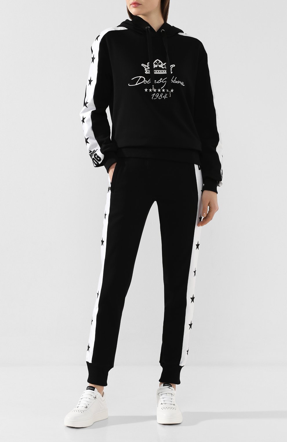 Хлопковое худи DOLCE & GABBANA черного цвета по цене 97700 руб., арт. F9G76Z/FU7DU, фото 2 Хлопковое худи DOLCE & GABBANA, арт. F9G76Z/FU7DU, фото 2