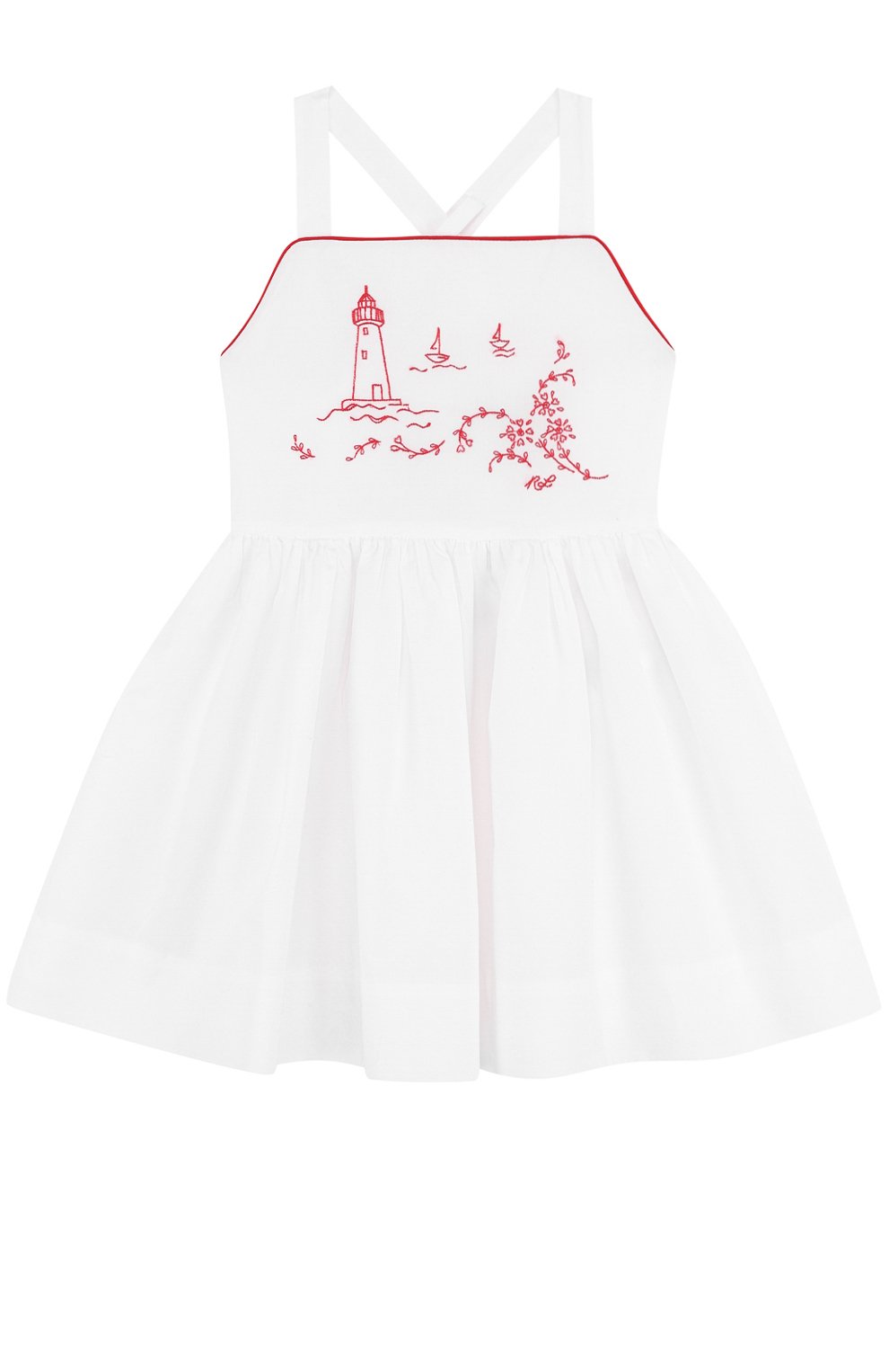 Хлопковый сарафан на бретельках с пуговицами на спине POLO RALPH LAUREN, арт. 311691368, фото 1