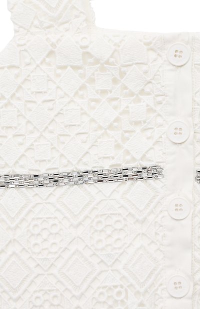 Хлопковый топ ELIE SAAB JUNIOR кремового цвета по цене 23700 руб., арт. EFTP004 TS0846/10A-14A, фото 3 Хлопковый топ ELIE SAAB JUNIOR, арт. EFTP004 TS0846/10A-14A, фото 3