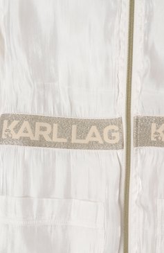 Детский плащ KARL LAGERFELD KIDS молочного цвета, арт. Z30490 | Фото 3 (Рукава: Длинные; Кросс-КТ: Демисезон; Материал внешний: Синтетический материал; Ростовка одежда: 7 лет | 122 см, 9 лет | 134 см, 13 - 15 лет | 158 см, 12 лет | 152 см, 16 лет | 164 см)