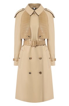 Хлопковый тренч с кожаной отделкой BURBERRY, арт. 4548564, фото 1