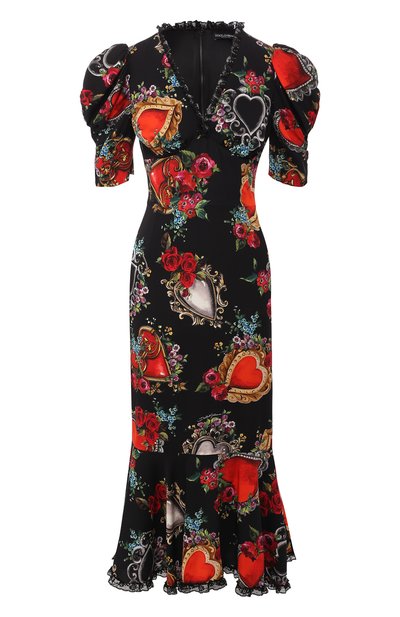 Женское платье из смеси шелка и хлопка DOLCE & GABBANA, арт. F6D9WT/FSAYM