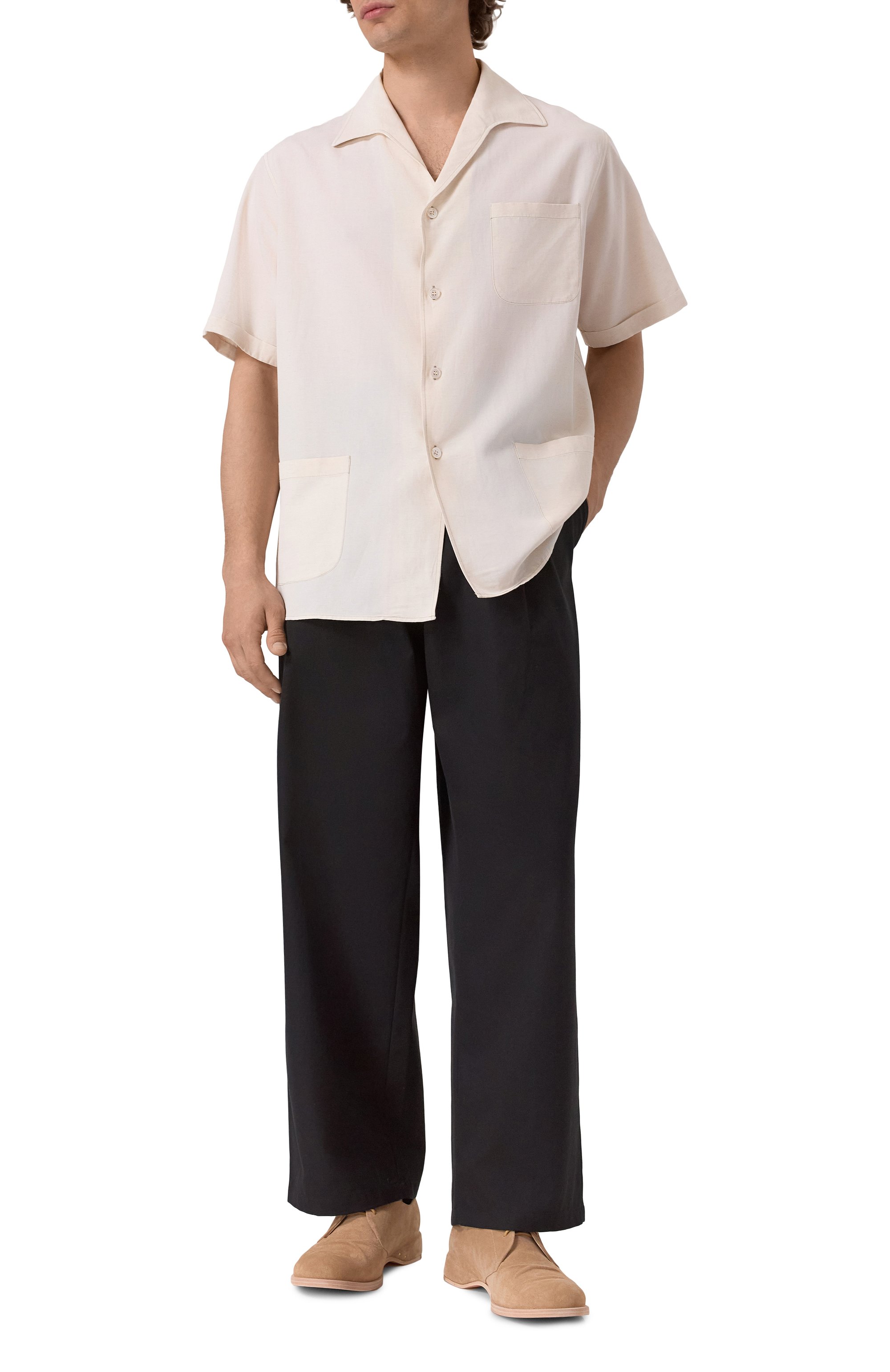 Рубашка MAISON MARGIELA кремового цвета по цене 108000 руб., арт. S50DR0009/M35267, фото 2 Рубашка MAISON MARGIELA, арт. S50DR0009/M35267, фото 2