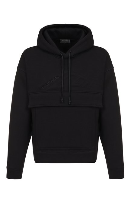 Мужской хлопковое худи DSQUARED2 черного цвета, арт. S79GU0144/D25007 | Фото 1 (Автоматизация состава: Проставлено; Детали: Декор; Стили: Спорт-шик; Рукава: Длинные; Материал внешний: Хлопок, Синтетический материал; Мужское Кросс-КТ: Худи-одежда; Длина (для топов): Стандартны�е; Автоматизация ТО: Проставлено; Принт: Без принта)