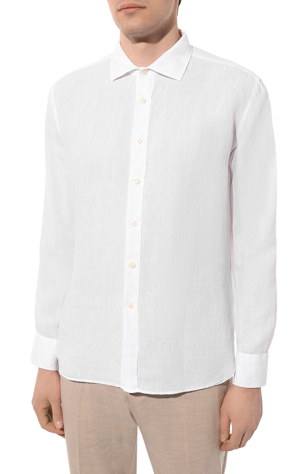 Льняная рубашка 120% LINO белого цвета по цене 25050 руб., арт. 31ALIM1311/0000115/000, фото 3 Льняная рубашка 120% LINO, арт. 31ALIM1311/0000115/000, фото 3