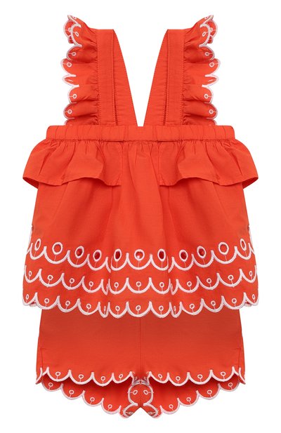 Комплект из топа и шорт STELLA MCCARTNEY кораллового цвета по цене 7455 руб., арт. 602544/SQK79, фото 1 Комплект из топа и шорт STELLA MCCARTNEY, арт. 602544/SQK79, фото 1
