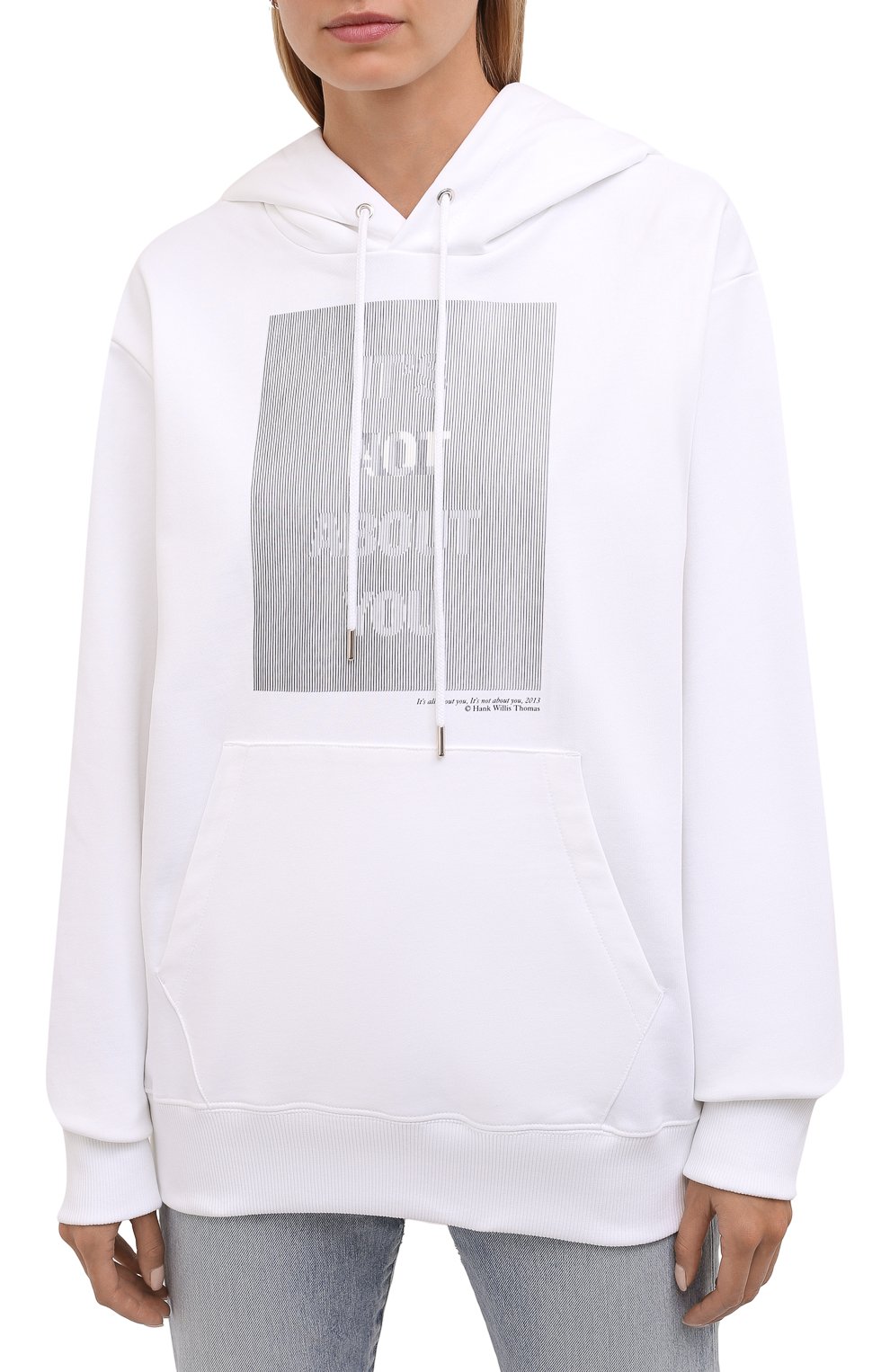 Хлопковое худи HELMUT LANG белого цвета по цене 34650 руб., арт. L05HW524, фото 3 Хлопковое худи HELMUT LANG, арт. L05HW524, фото 3