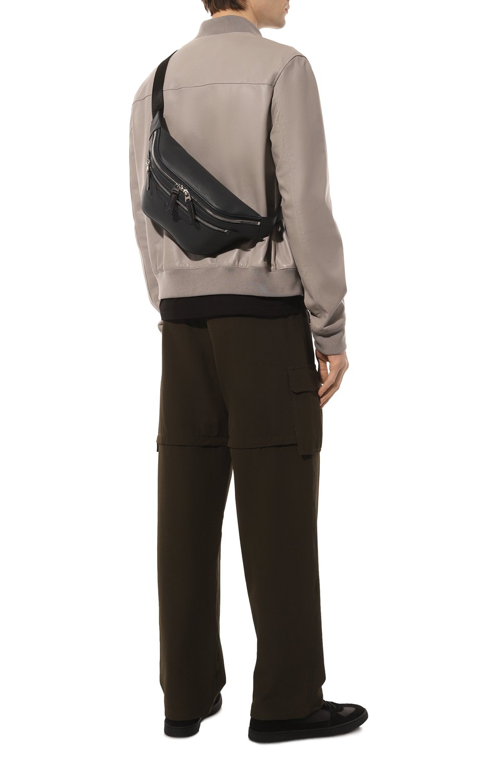 Кожаная поясная сумка SANTONI темно-синего цвета по цене 99100 руб., арт. UIBBA2365EN-A2IBU60, фото 7 Кожаная поясная сумка SANTONI, арт. UIBBA2365EN-A2IBU60, фото 7