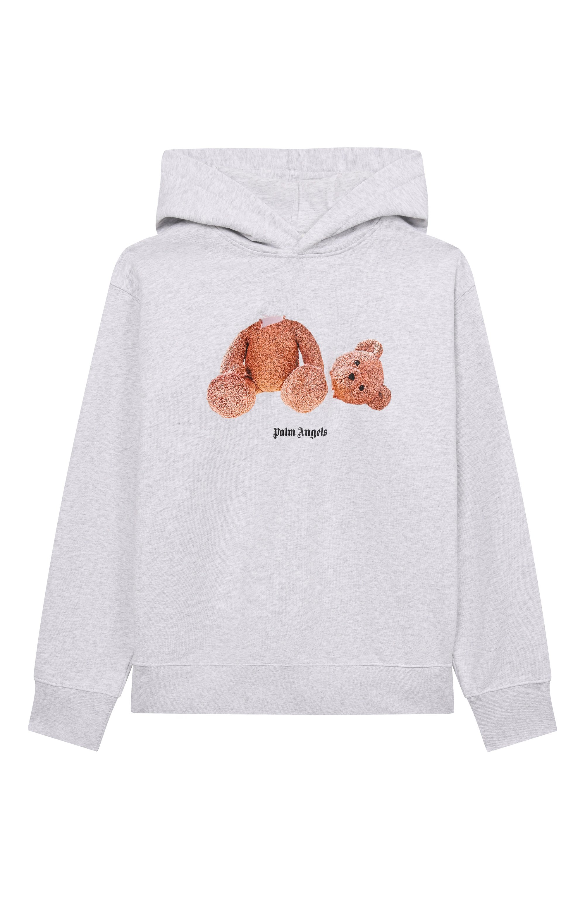 Хлопковое худи PALM ANGELS светло-серого цвета по цене 36600 руб., арт. PBBB012C99FLE002/12+, фото 1 Хлопковое худи PALM ANGELS, арт. PBBB012C99FLE002/12+, фото 1