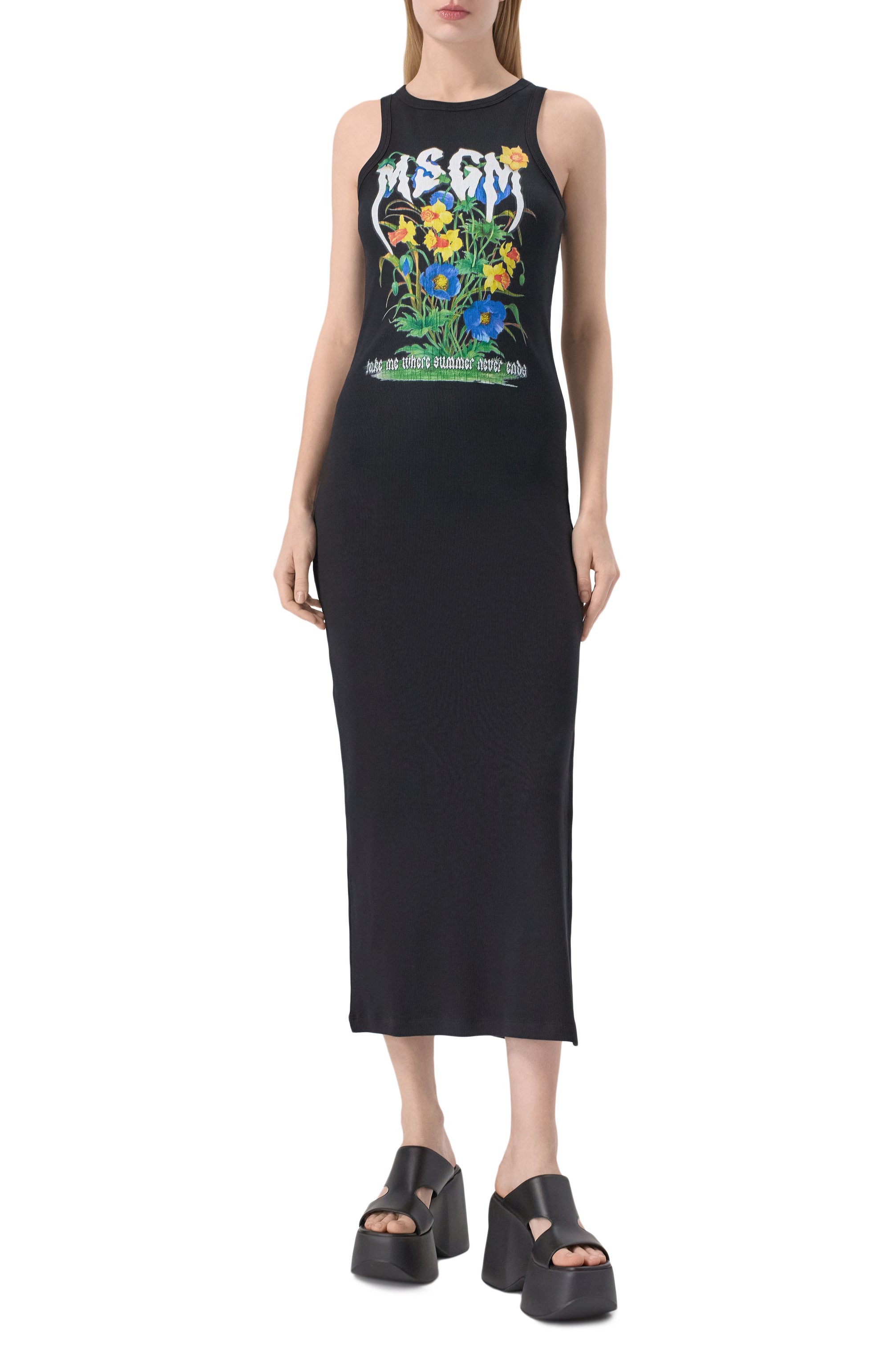 Хлопковое платье MSGM, арт. 3842MDA88 257120/257120, фото 3