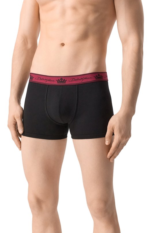 Хлопковые боксеры Dolce & Gabbana M4B72J/0NR55/2-6 Чёрный  M4B72J/0NR55/2-6 Фото 2